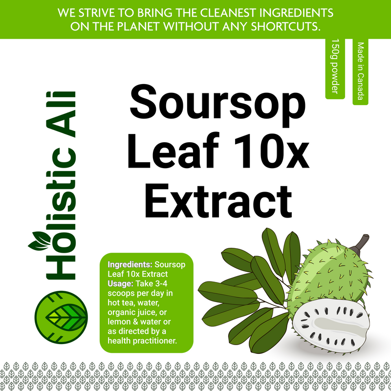 Soursop Leaves 4x Concentrated Extract 150g powder, Organically Grown