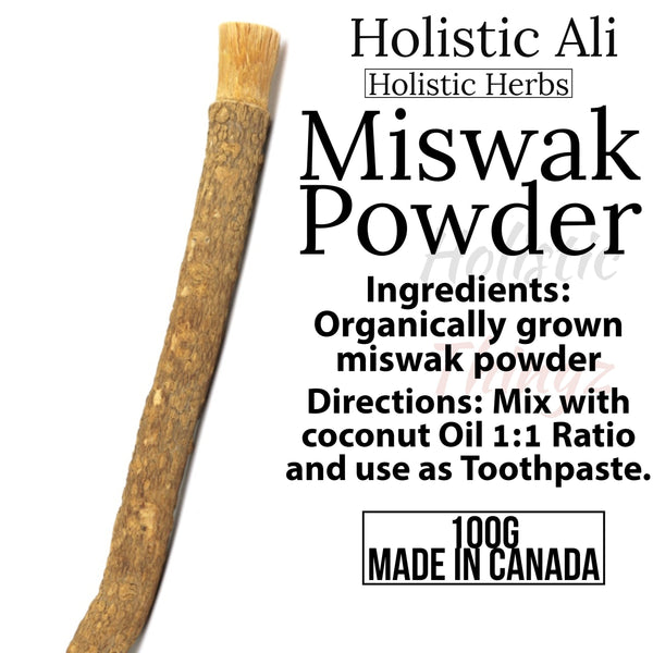 High Quality Natural 10:1 Miswak tooth Powder + Free Toothbrush 100g