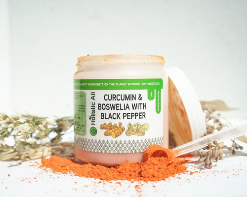 95% Curcumin + Boswellia Extract with Black Pepper Powder – Anti-inflammatory formula designed to support joint health, reduce inflammation, and promote overall wellness.