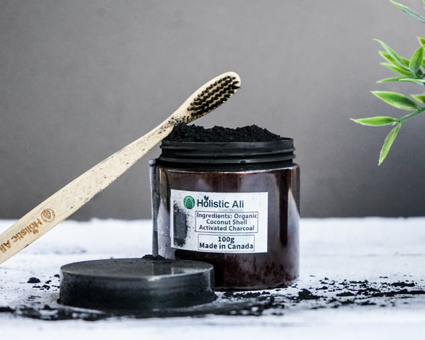 Organic Coconut Shell Activated Charcoal 100g + Free Toothbrush
